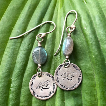 The Honey Badger - Sterling and Labradorite Earrings for the tenacious!