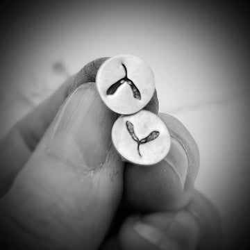 Whirlybird - Maple Seed Studs in Sterling.