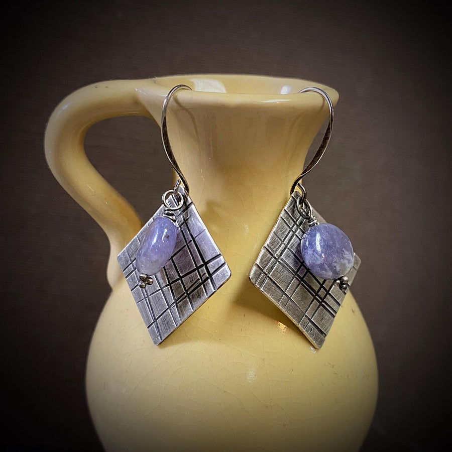 Sophisticated Plaid - Sterling Silver & Lepidolite Earrings
