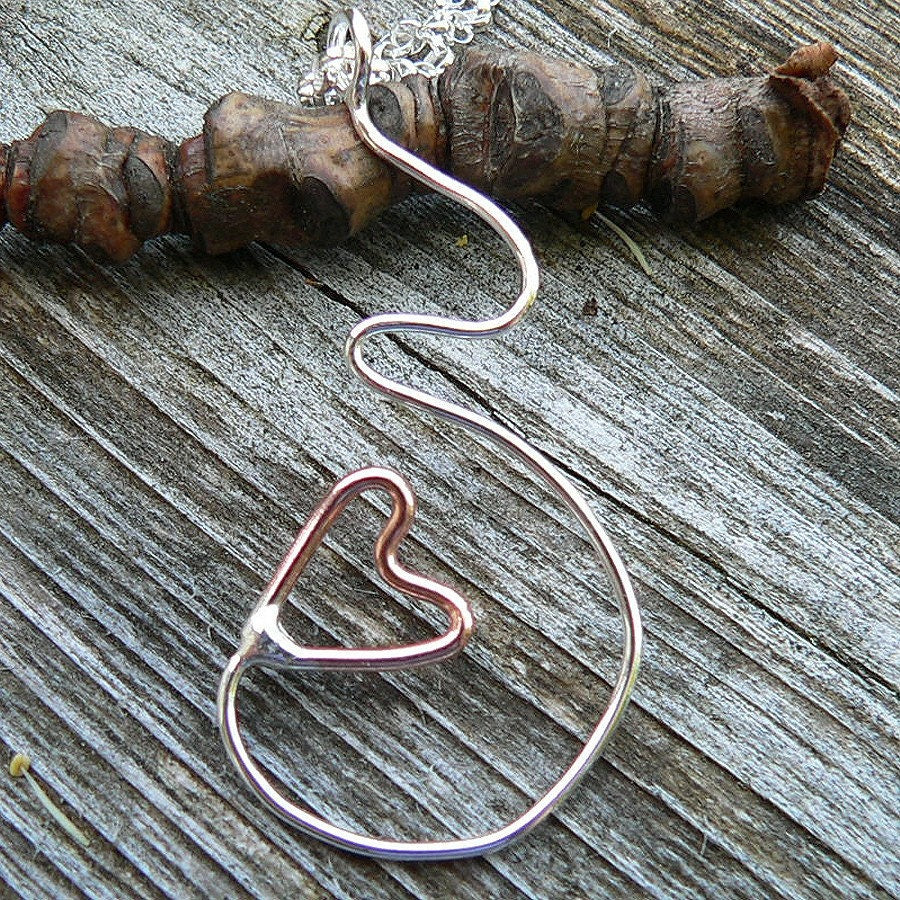 Unfurling Love...A pregnancy necklace. Hand Forged Sterling Silver Pendant