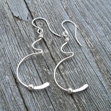Tiny Movement Solid Sterling Silver Pregnancy Earrings